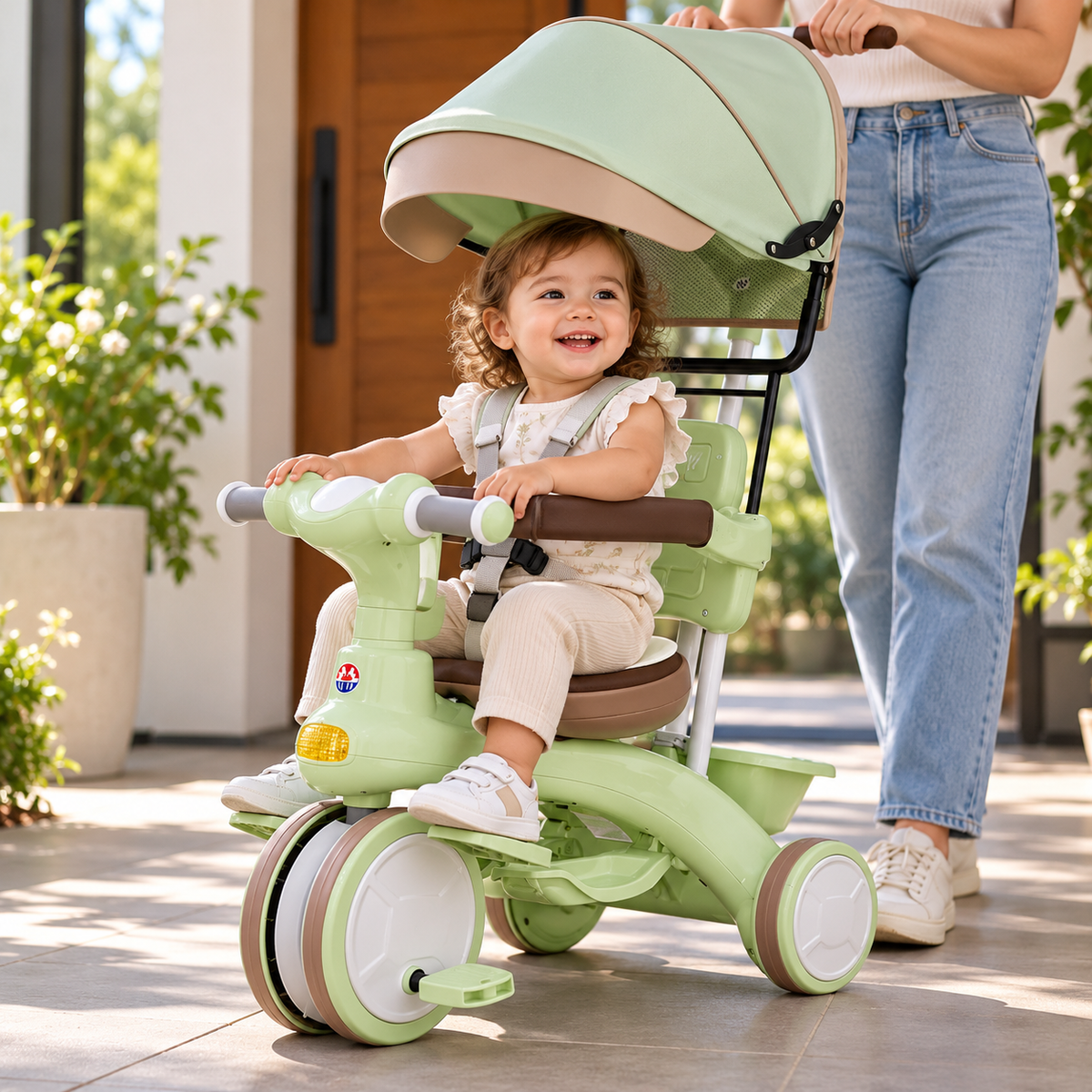 Uso del coche triciclo infantil 618-2 bajo supervisión adulta