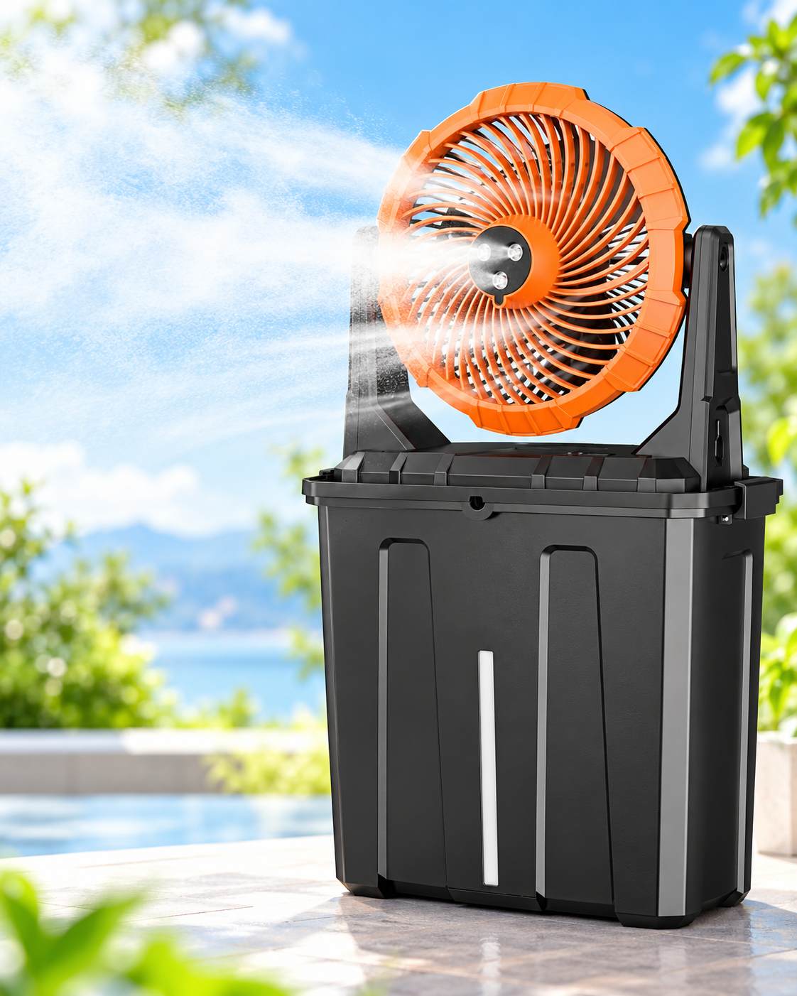 Ventilador Nebulizador Portátil A32 naranja