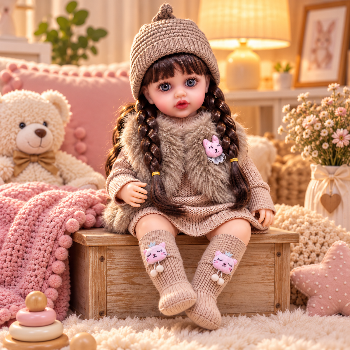 Muñeca Reborn JX-299 Premium con outfit de invierno