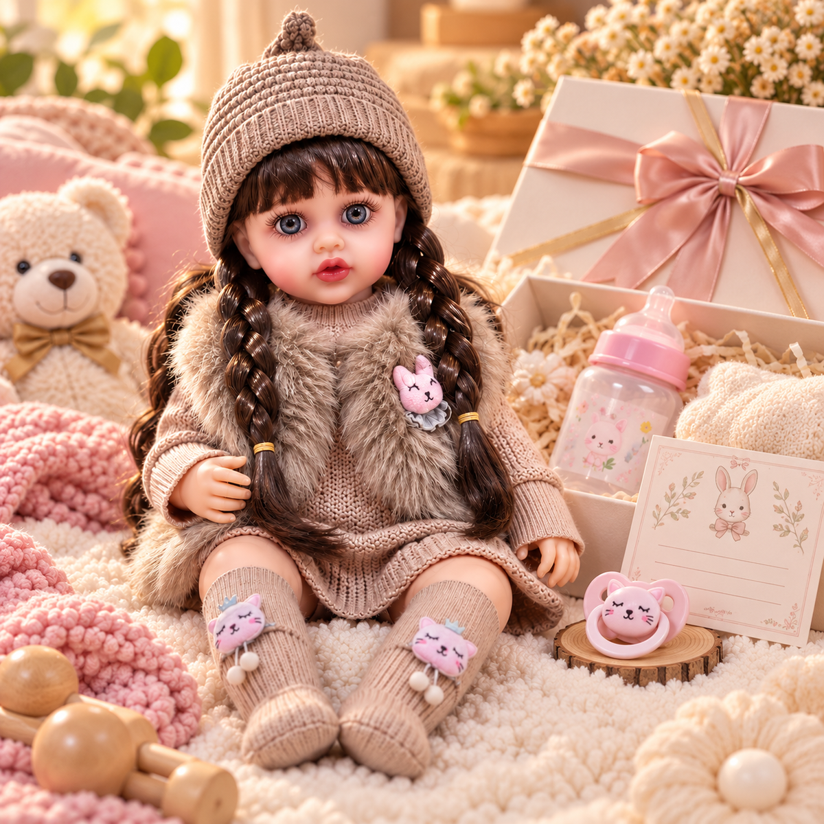 Set de regalo de muñeca Reborn JX-299 con accesorios