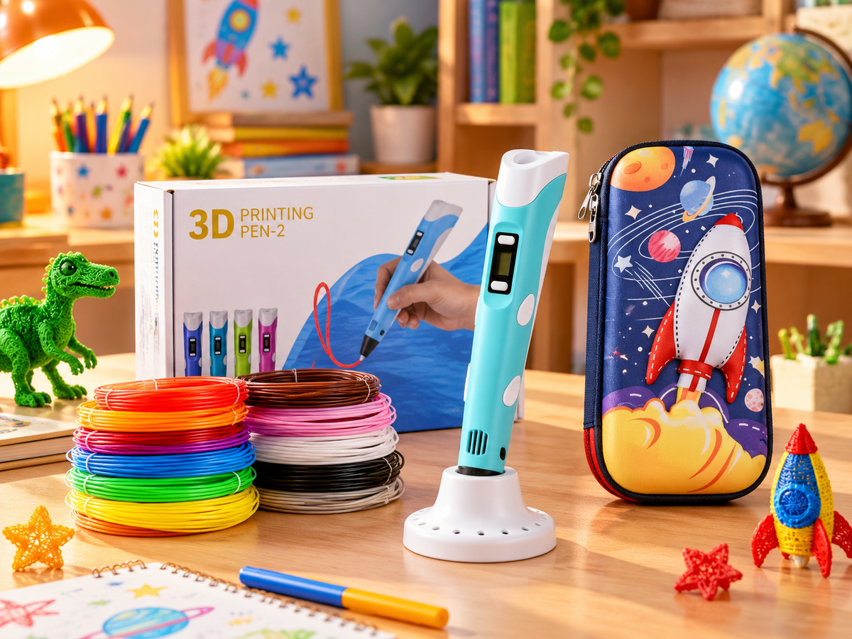 Combo Lápiz 3D PEN-2 con estuche y filamentos