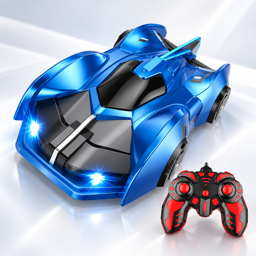 Carro Antigravedad Trepamuros RC azul con control remoto