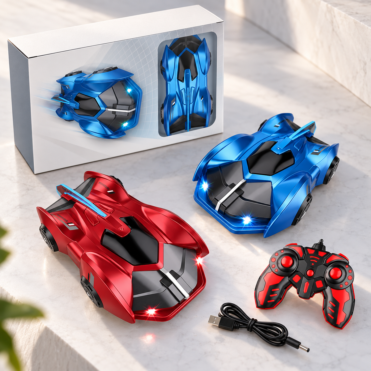 Contenido del empaque del Carro Antigravedad Trepamuros RC
