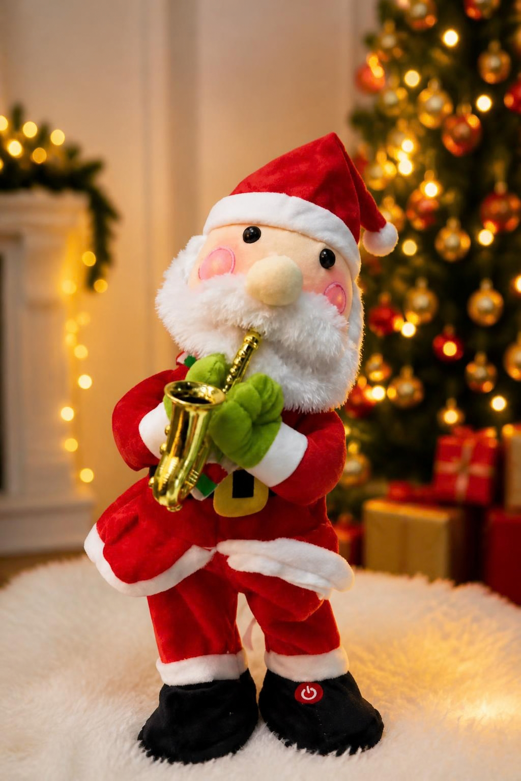 Papá Noel musical en ambiente navideño