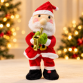 Papá Noel musical con saxofón dorado y traje rojo