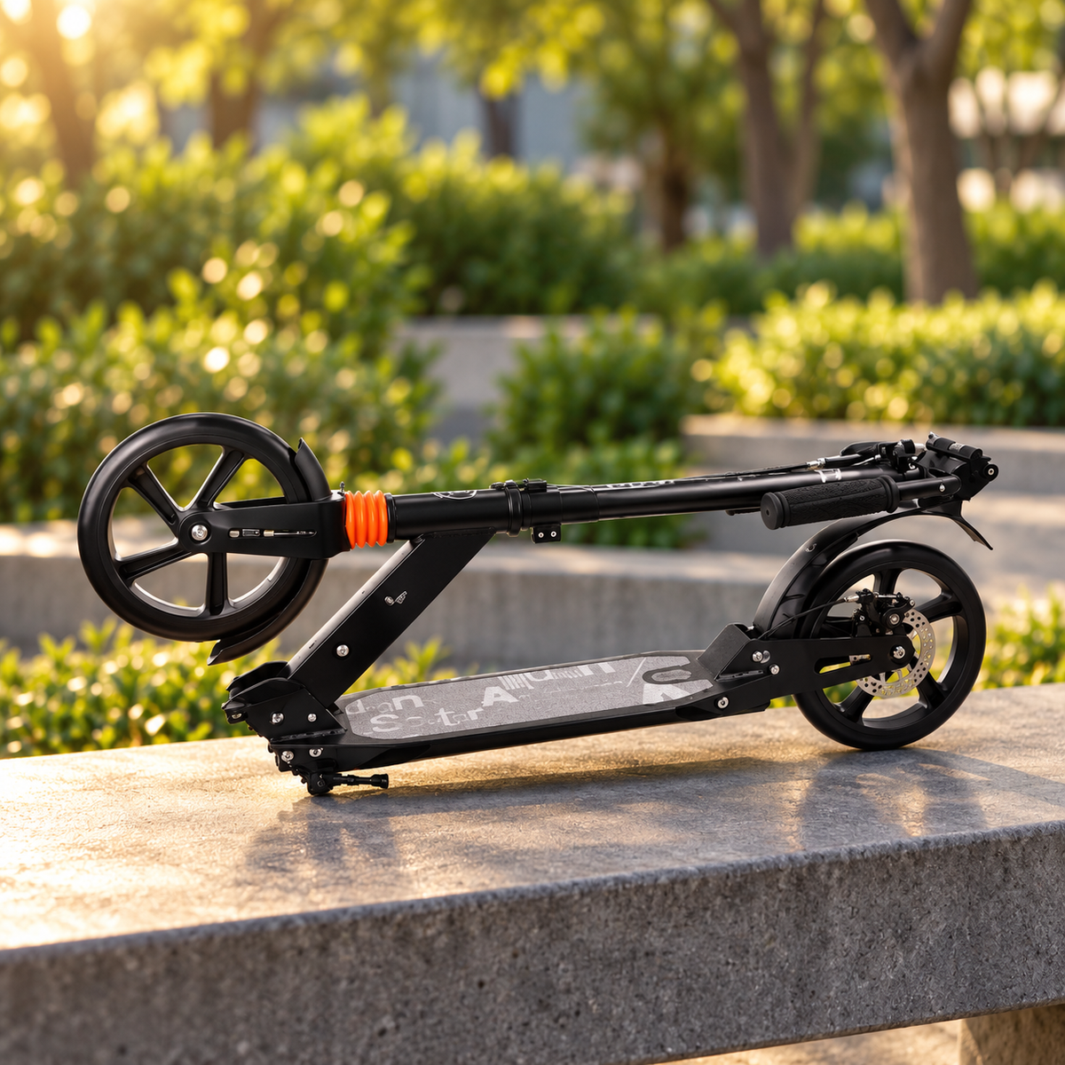 Scooter plegada para guardarla y transportarla