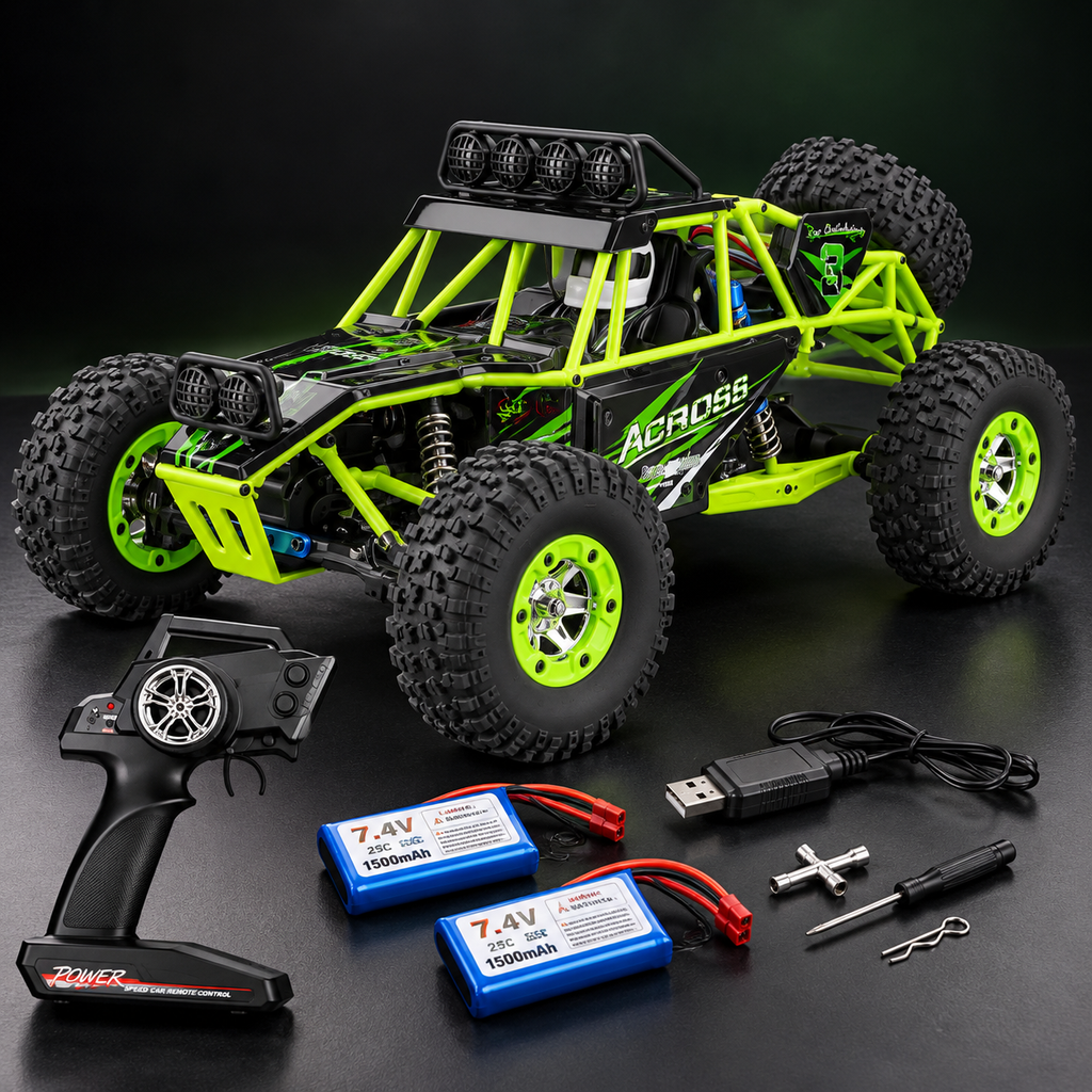 WLtoys 12427 con control, dos baterías, cargador y herramientas